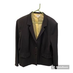 Dress Barn, black blazer with pleated pocket detail, size 22W.